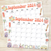 Retro School September Calendar Printable