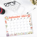 Retro School September Calendar Printable