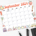 Retro School September Calendar Printable