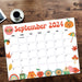 Groovy Retro September 2024 Calendar Printable Cute Theme