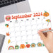 Groovy Retro September 2024 Calendar Printable Cute Theme