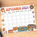 Cute Groovy Retro September 2024 Calendar Printable