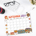 Cute Groovy Retro September 2024 Calendar Printable