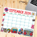 Retro Groovy September 2024 Cute Calendar Design