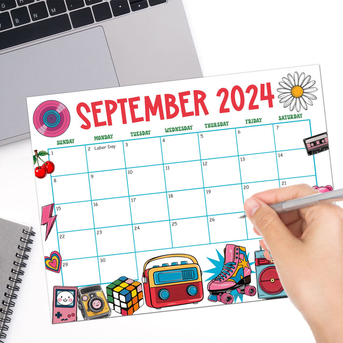 Retro Groovy September 2024 Cute Calendar Design