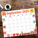 Printable September 2024 Calendar Groovy Retro Design