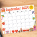 Printable September 2024 Calendar Groovy Retro Design