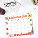 Printable September 2024 Calendar Groovy Retro Design