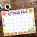 Retro Groovy October 2024 Calendar Printable Design