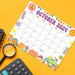 Retro Groovy October 2024 Calendar Printable Design