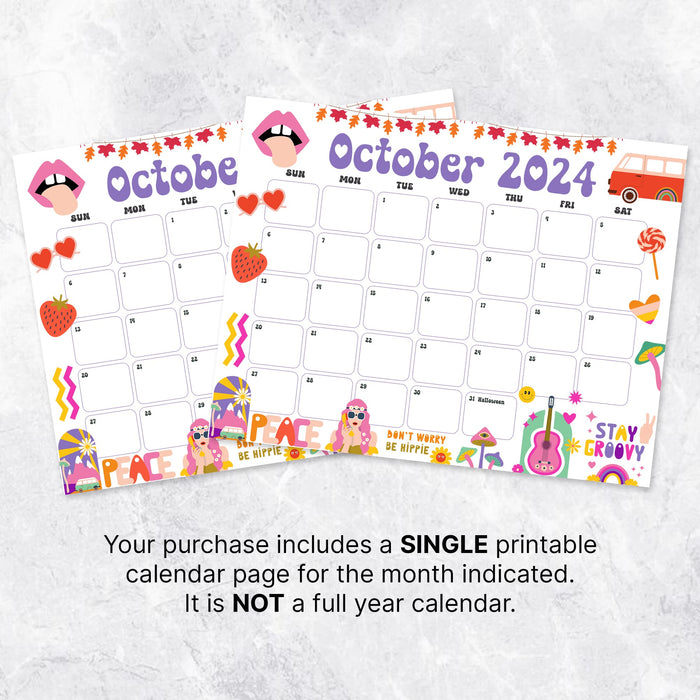 Groovy Retro October 2024 Vintage Calendar Printable - Posh Park groovy-retro-october-2024-vintage-calendar-printable-posh-park