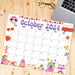 Groovy Retro October 2024 Vintage Calendar Printable