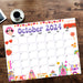 Groovy Retro October 2024 Vintage Calendar Printable