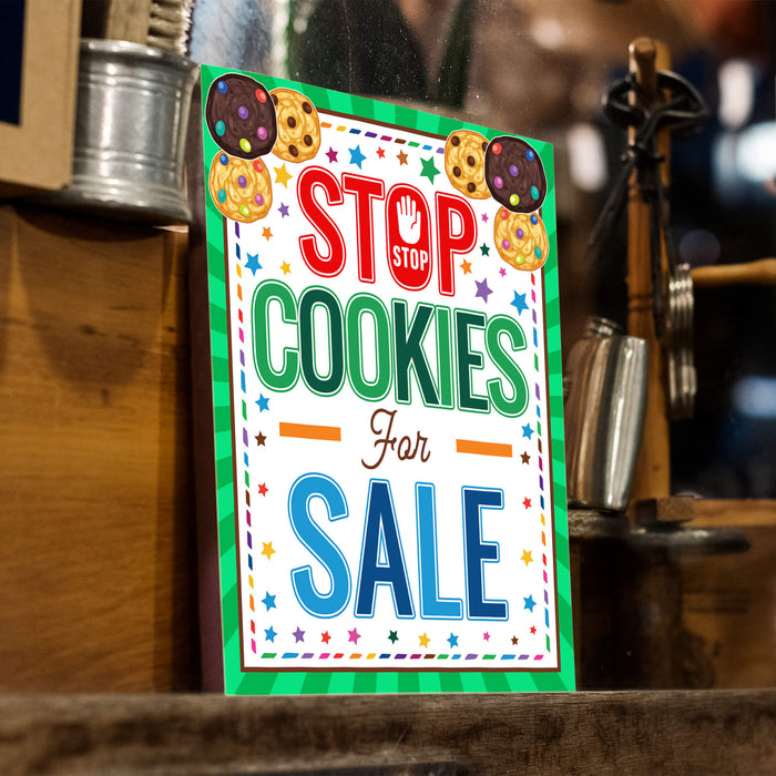 PDF Stop Cookies For Sale Booth Sign | Scouts Cookie Booth, Fundraiser, Bake Sale Poster