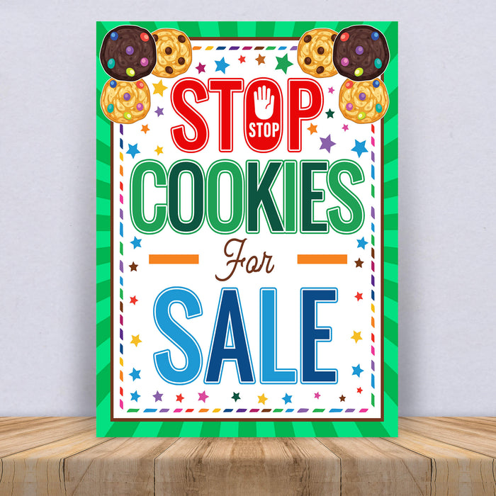 PDF Stop Cookies For Sale Booth Sign | Scouts Cookie Booth, Fundraiser, Bake Sale Poster
