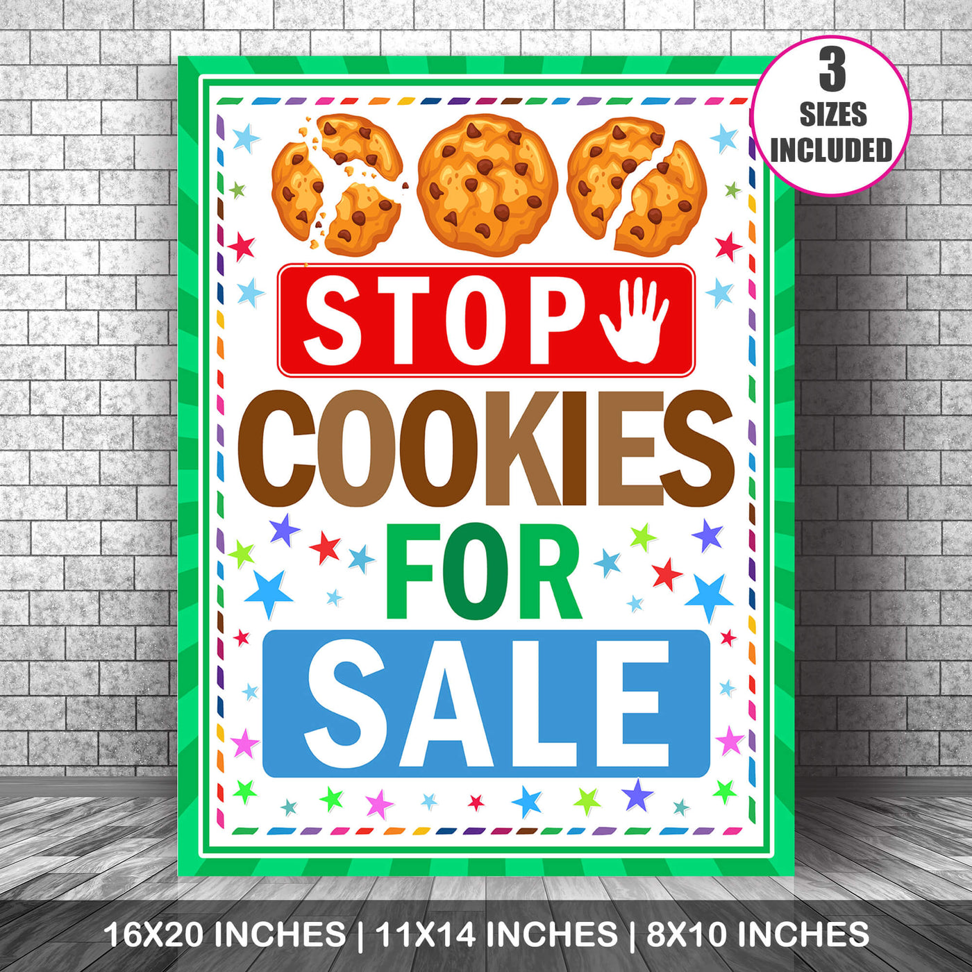 Printable Cookies For Sale Booth Sign Stop Cookies Sale Booth Poster Posh Park