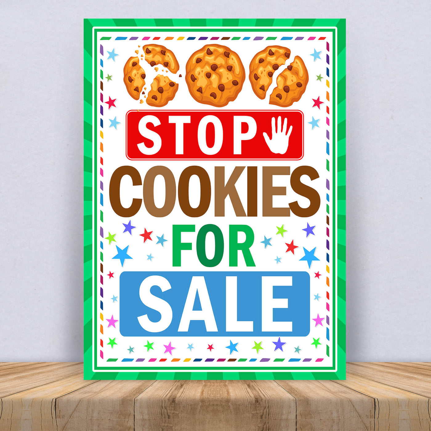 Printable Cookies For Sale Booth Sign | Stop Cookies Sale Booth Poster ...