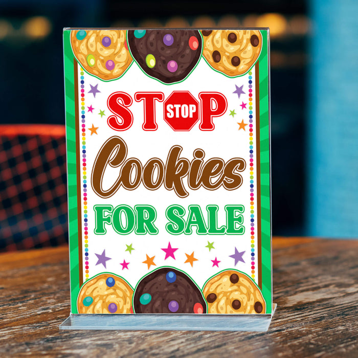 PDF Stop Cookies For Sale Booth Sign Poster | Scout cookie Sale, Bake Sale and Fundraiser Booth Sign