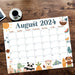 Embrace the spirit of summer with our august summer animal-themed printable calendar featuring charming animals. This pdf printable calendar is filled with playful illustrations that bring a smile to your face while keeping you organized. Ideal for families, teachers, and animal enthusiasts.