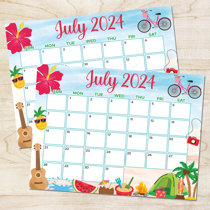 PDF Summer July 2024 Calendar | Printable Tropical Vibe 2024 Planner - Posh Park pdf-summer-july-2024-calendar-printable-tropical-vibe-2024-planner-posh-park