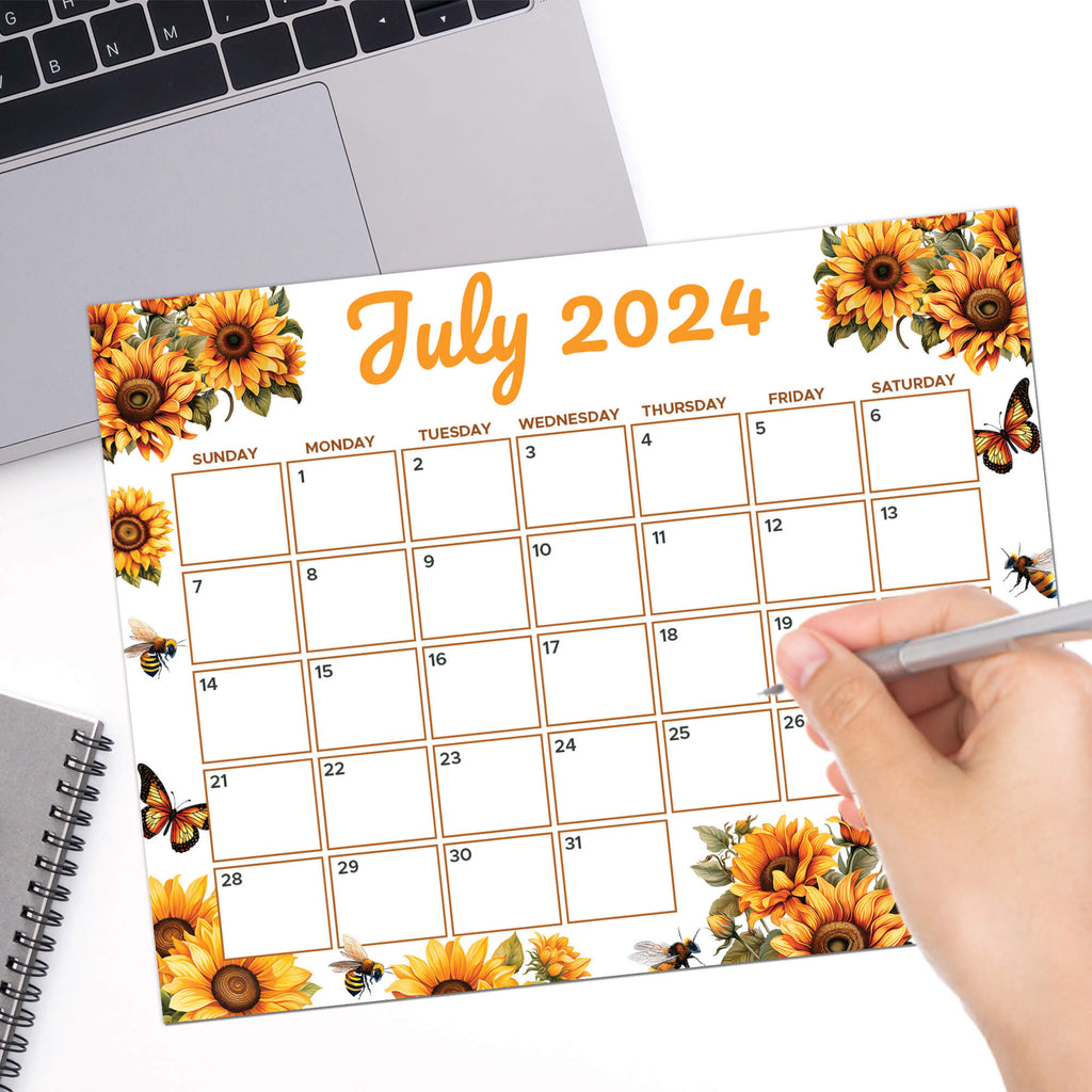 pdf-sunflower-july-2024-calendar-printable-floral-monthly-planner-posh-park