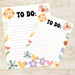 Floral Retro To-Do List Printable