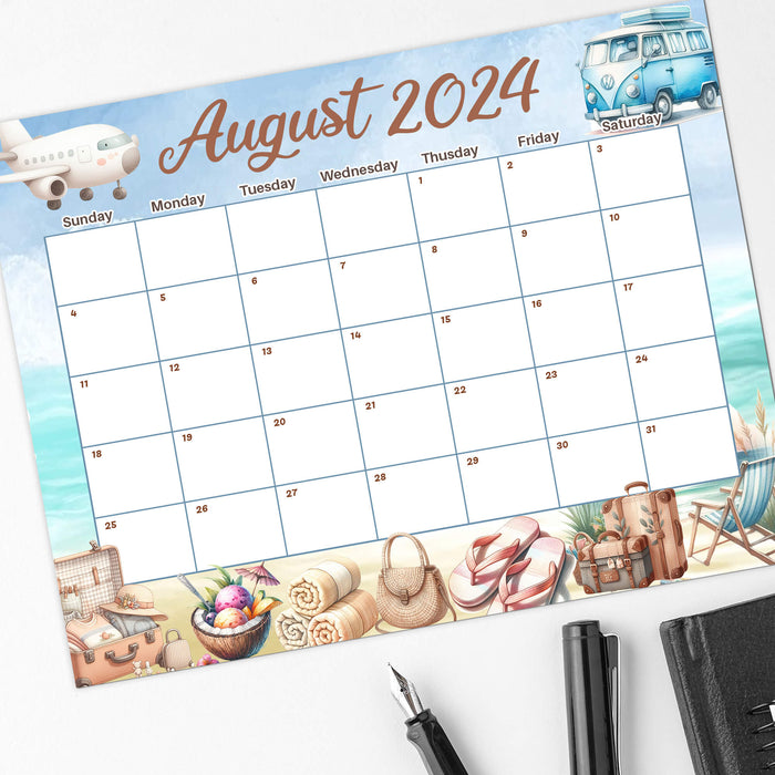 PDF Adventure Themed August 2024 Calendar | Printable Cute Travel Enthusiast Themed Monthly Planner - Posh Park pdf-adventure-themed-august-2024-calendar-printable-cute-travel-enthusiast-themed-monthly-planner-posh-park