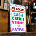 Printable We Accept Payments Cash, Credit, Venmo and Paypal Sign | PDF Booth Sale Sign