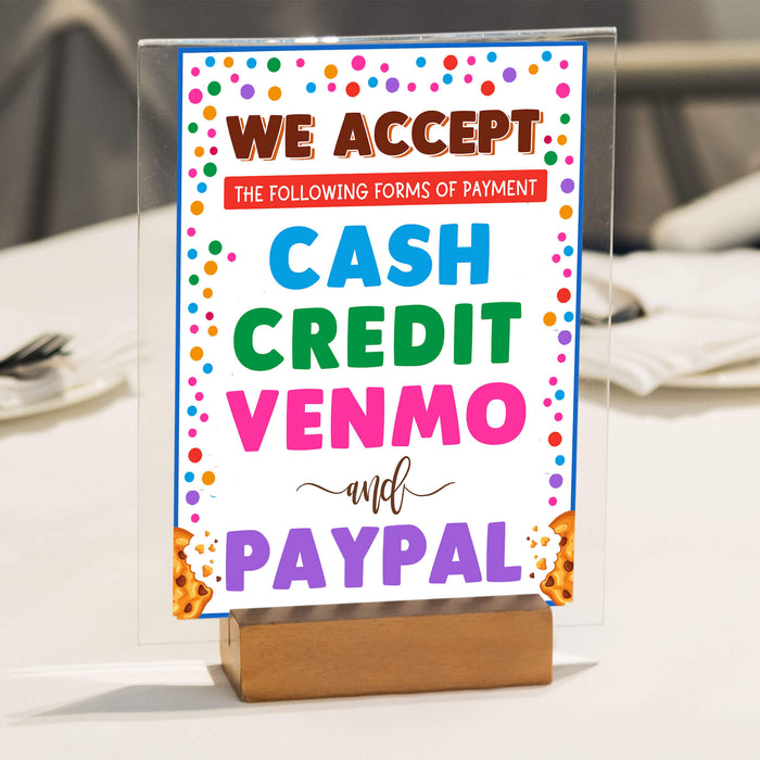 Printable We Accept Payments Cash, Credit, Venmo and Paypal Sign | PDF Booth Sale Sign