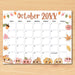 Customizable October Groovy Retro Calendar