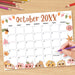 Customizable October Groovy Retro Calendar