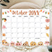 Customizable October Groovy Retro Calendar