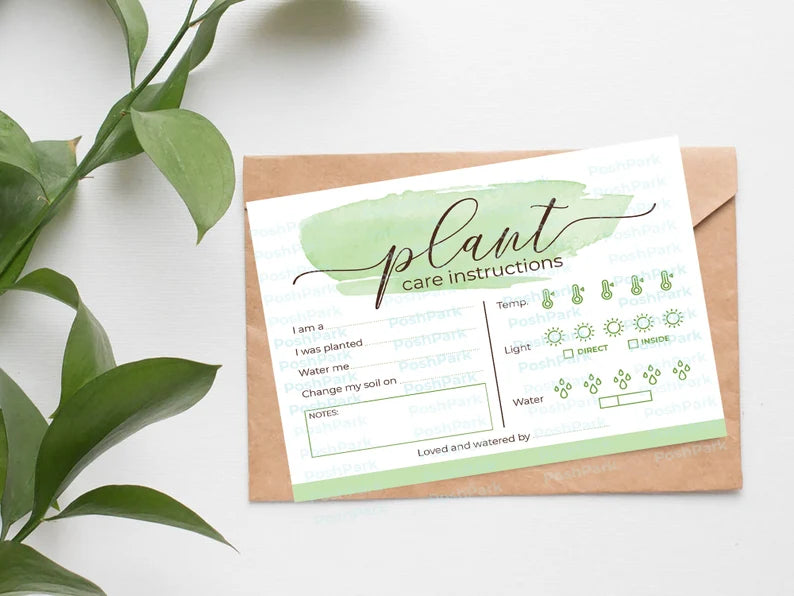 printable succulent care tag PDF Plant Care Card Plant Card