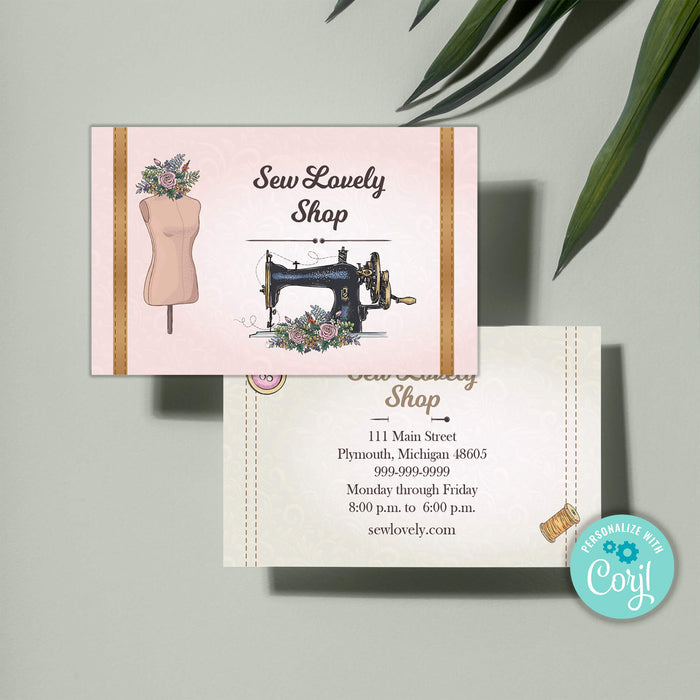 Customizable Sewing Flyer and Business Card Bundle Template | Tailor, Seamstress, Crafter Business Marketing Handout and Card