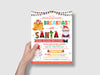 Customizable Breakfast With Santa Flyer Invitation | Meet Santa Breakfast Fundraiser Flyer