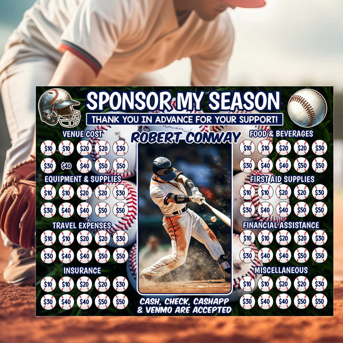 Editable Baseball Pick a Date Donation Calendar Template