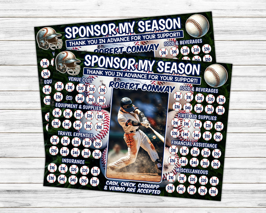 Editable Baseball Pick a Date Donation Calendar Template