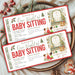 Customizable Christmas Babysitting Gift Voucher Template | Holiday Childcare Gift Ticket