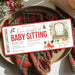 Customizable Christmas Babysitting Gift Voucher Template | Holiday Childcare Gift Ticket