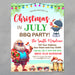 Funny Santa Christmas in July BBQ Party Invitation