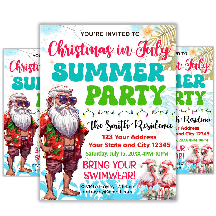 Cute Christmas in July Party Invitation