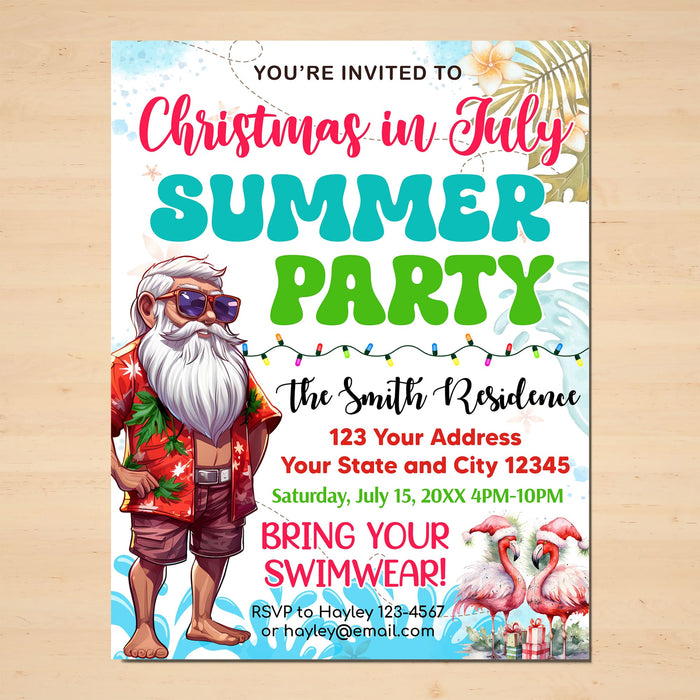 Cute Christmas in July Party Invitation