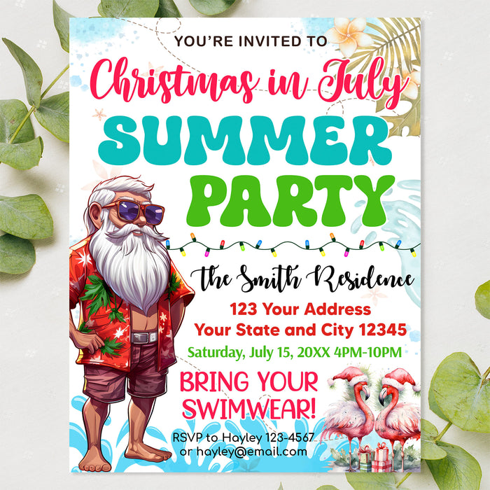 Cute Christmas in July Party Invitation