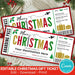 DIY Christmas Travel Boarding Pass Gift Voucher Template | Surprise Vacation Ticket