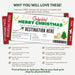Customizable Christmas Surprise Travel Gift Boarding Pass Template | Vacation Ticket Voucher