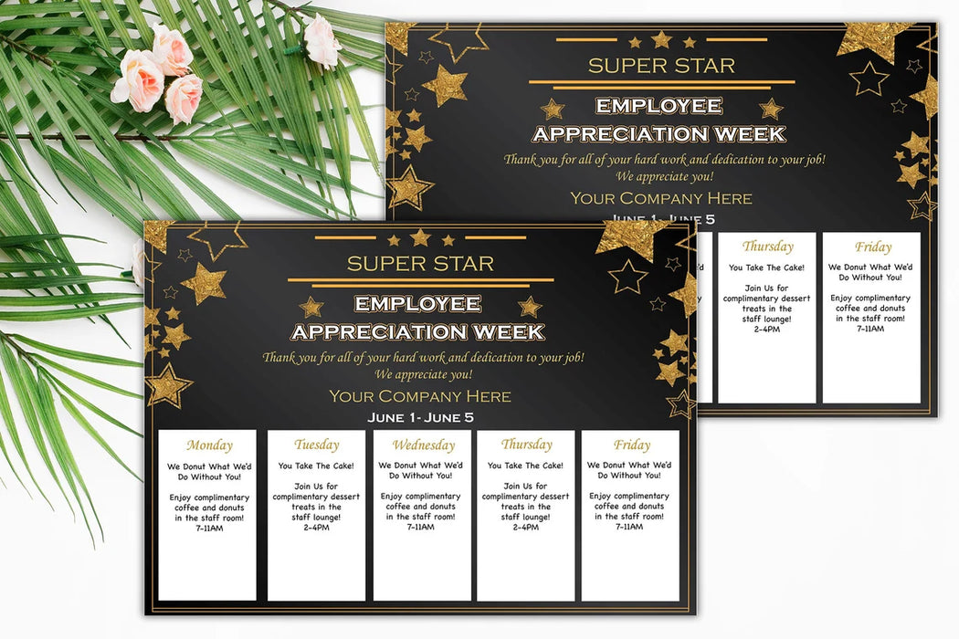 DIY Star Employee Appreciation Flyer Certificate and Poster Bundles ...