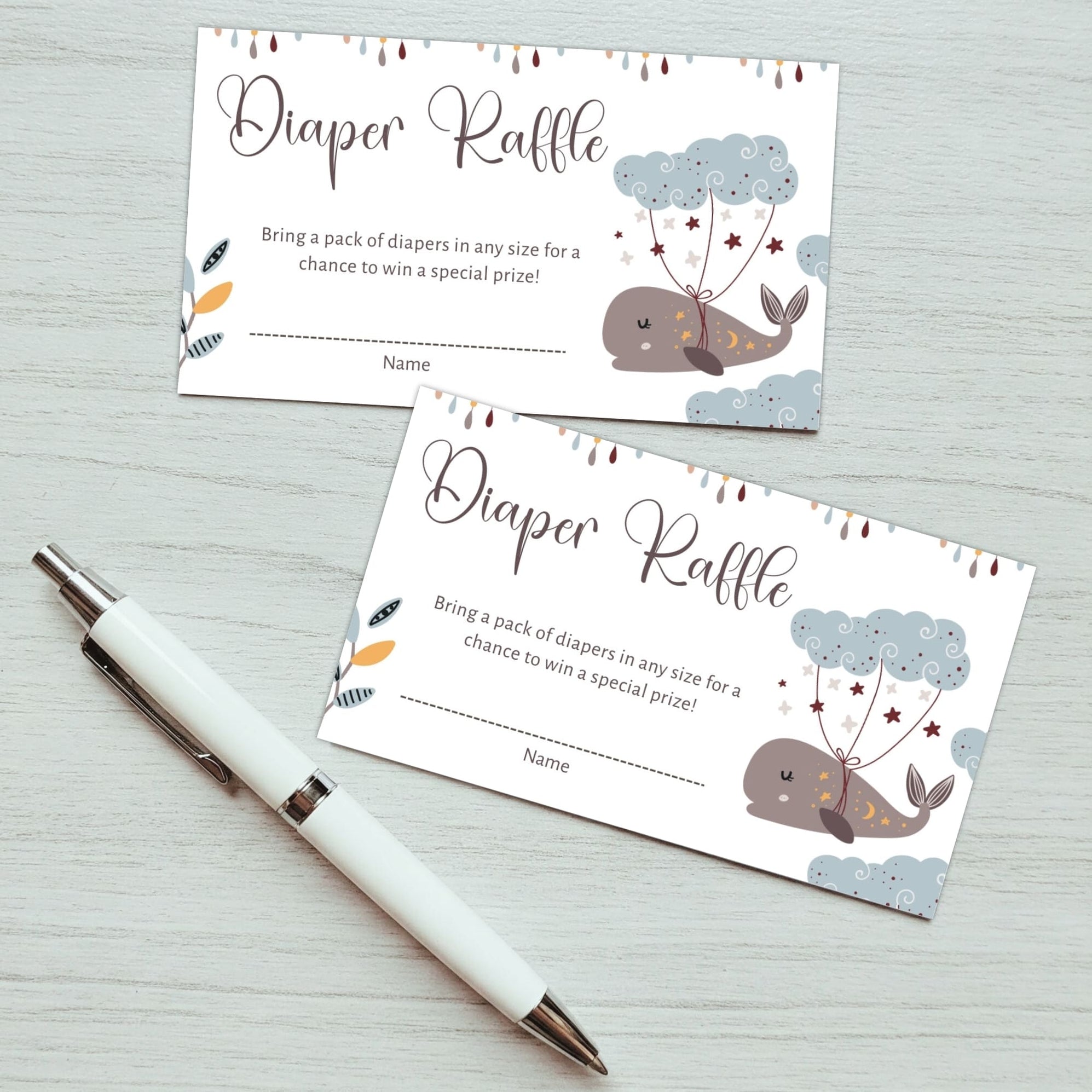 Customizable Under the Sea Diaper Raffle Ticket | Ocean Boho Theme ...