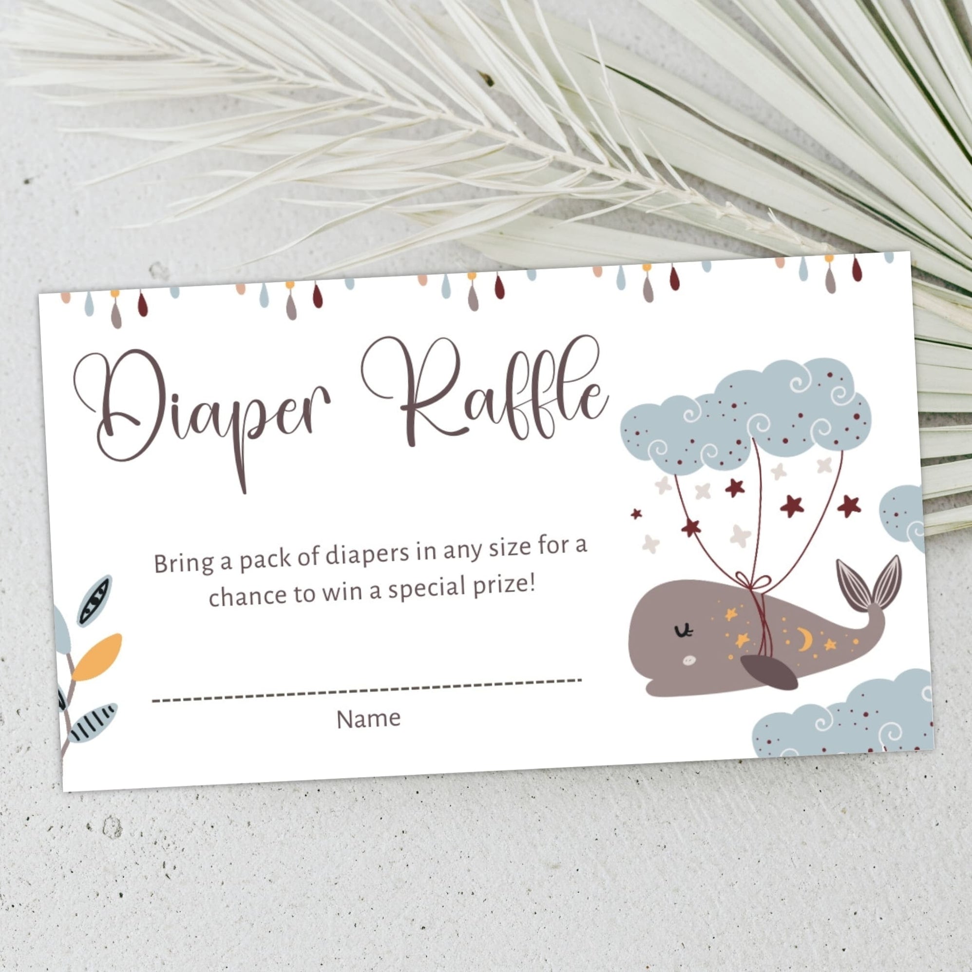 Customizable Under the Sea Diaper Raffle Ticket | Ocean Boho Theme ...