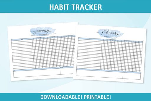 Printable Minimalist Daily Habit Tracker | Monthly Weekly Habit Tracker