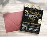 Customizable Black Gold 70th Birthday Invite | Any Age Birthday Invitation Template